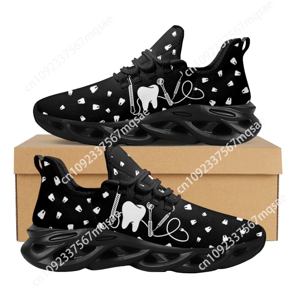 Women'S Shoes Nursing - Zwart-witte tanden medische instelling verpleegstersschoenen voor