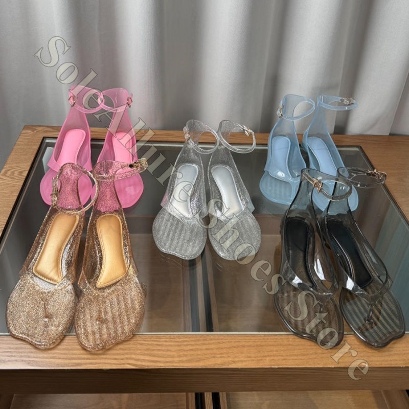 Jelly Sandal Women - Glitter Jelly Sandalen met enkelriempje, lage