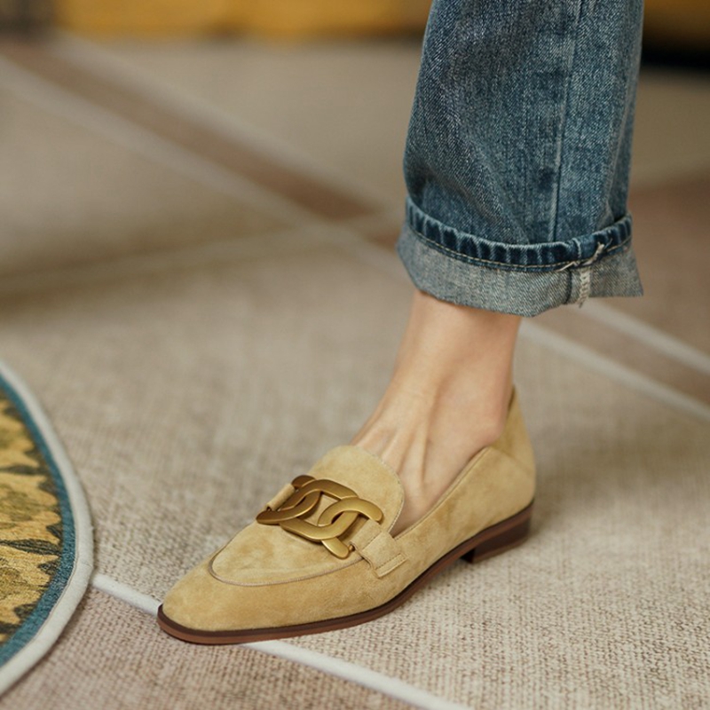 Women Shoes Heels - Suede Leer Vrouwen Instappers Lente/Herfst Lage