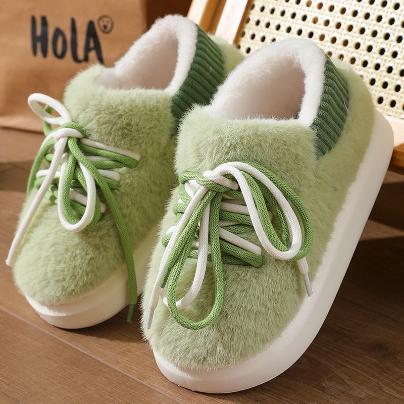 Women Shoes Winter - Nieuwe stereoscopische full-wrap pantoffels thuis pluizige
