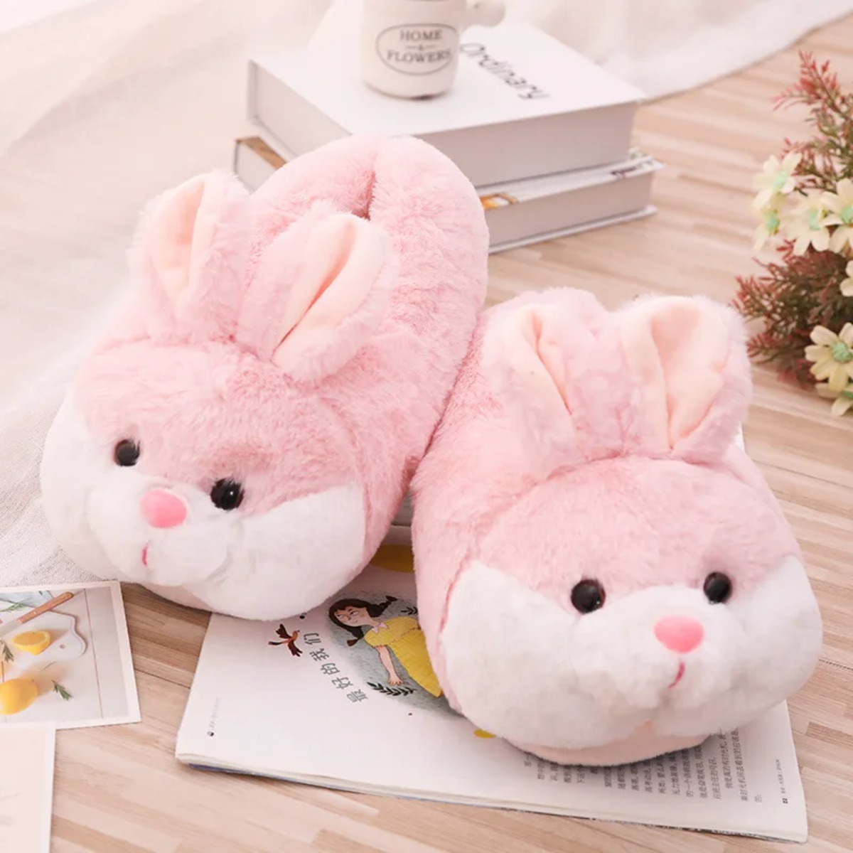 Women Shoes Winter - Vrouwen Huis Bont Slippers Casual Schattig