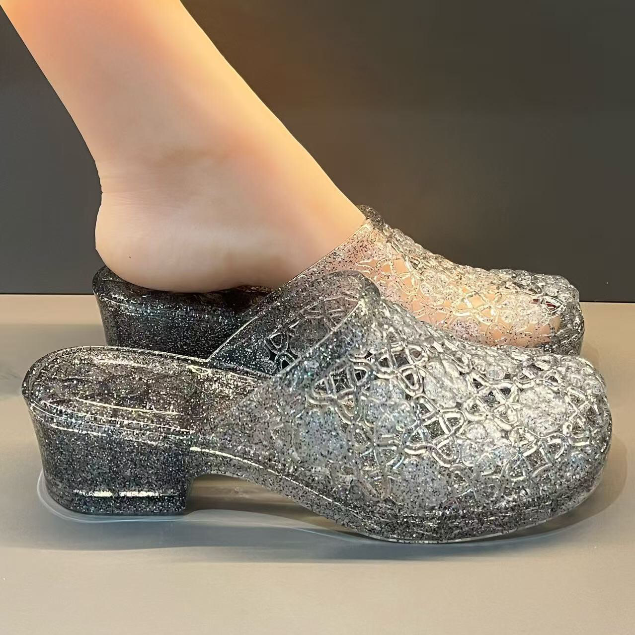 Jelly Sandal Women - Nieuwe sprankelende sandalen met uitsparingen voor