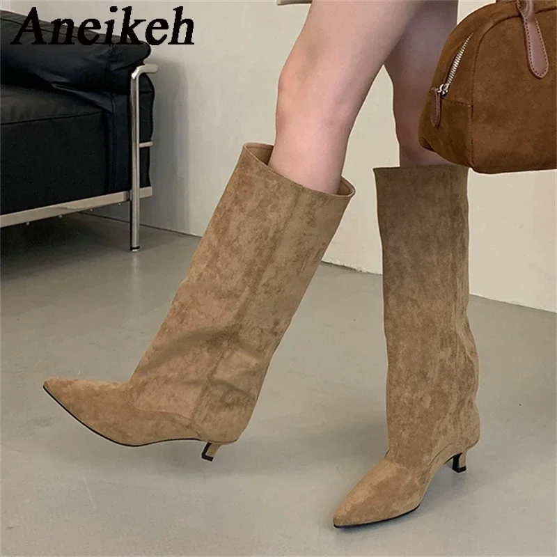 Women'S Shoes Chelsea - Aneikeh Herfst Winter Puntschoen knielange Laarzen
