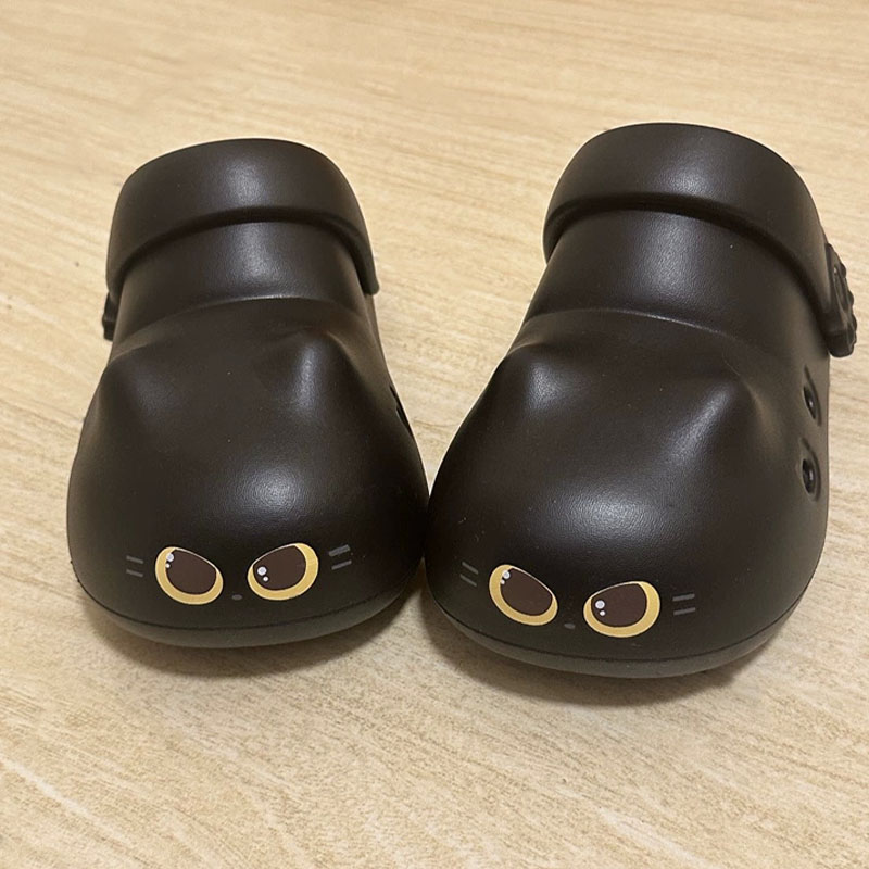 Women'S Shoes For Flat Feet - Nieuwe creatieve zwarte kattenpantoffels voor dames,