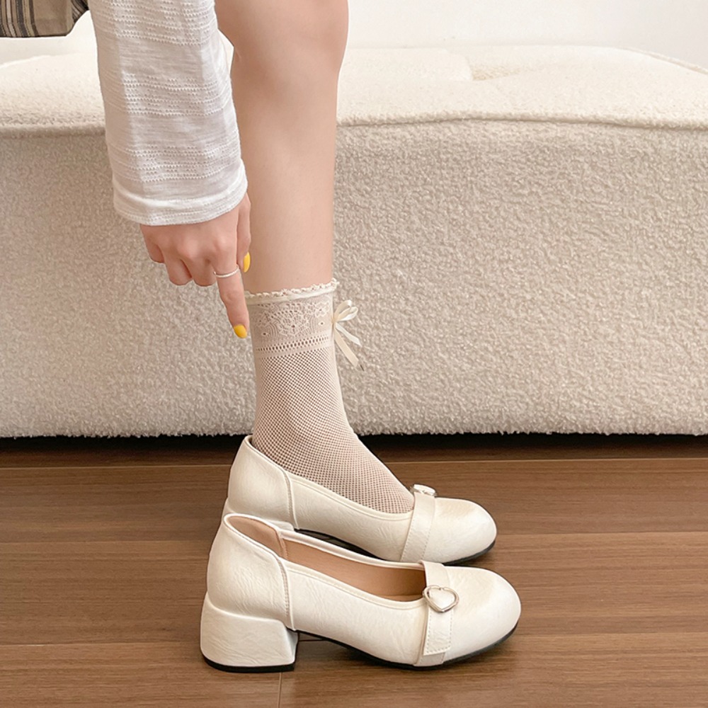 Women Shoes Mk - Franse stijl chunky hak zilveren enkellaarsjes