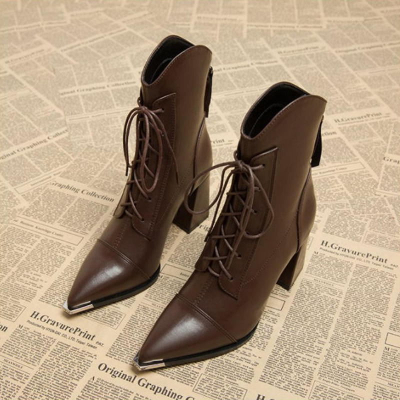Women'S Shoes Chelsea - Dames Enkellaarsjes Mode Puntschoen Hoge Hakken
