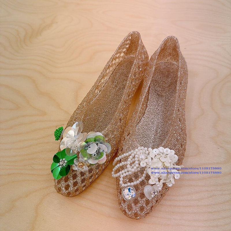 Glimmende gouden holle jelly f - Jelly Sandal Women recensie en prijs