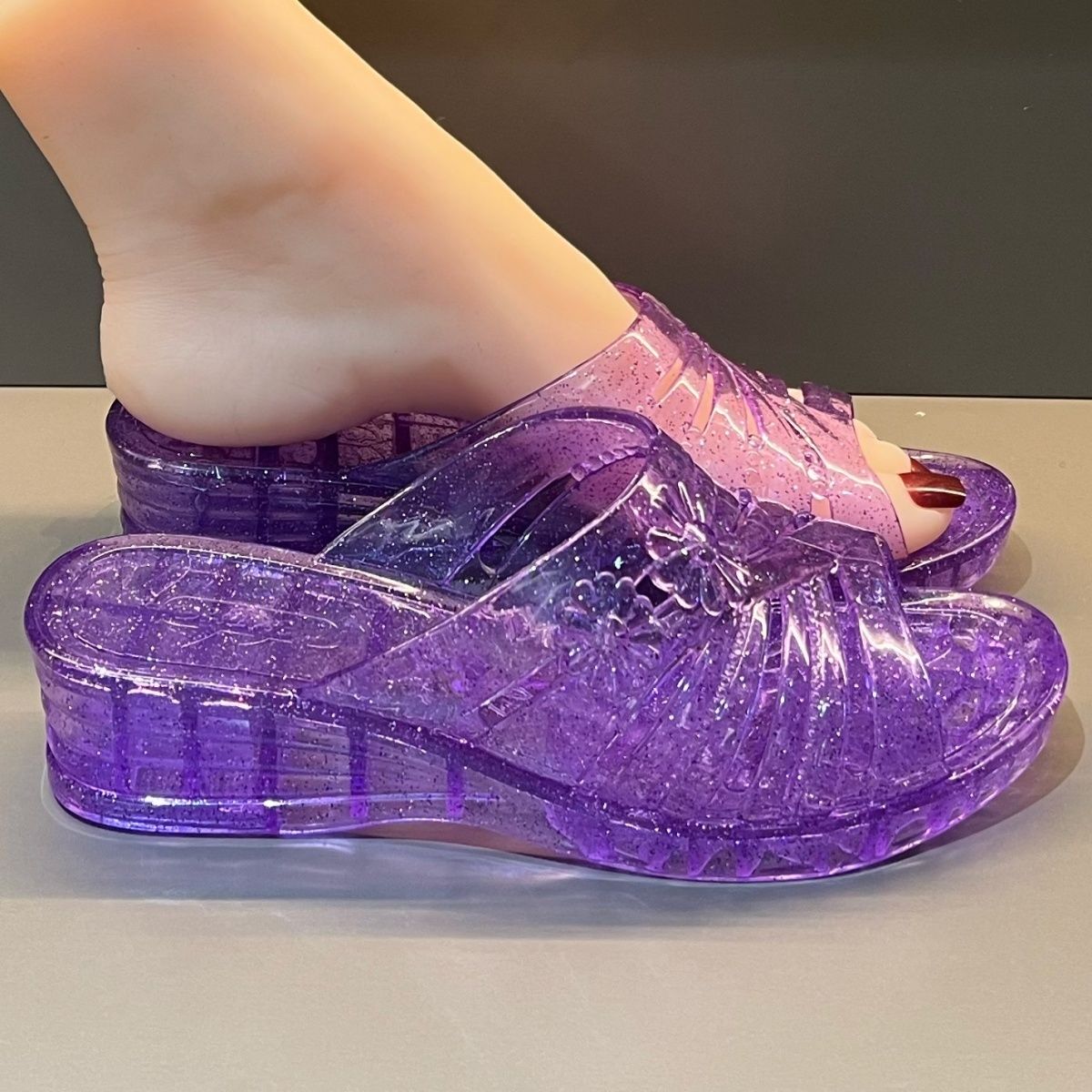 WFashion Paarse Glitter Jelly  - Jelly Sandal Women recensie en prijs
